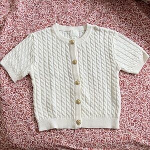 H&M Cream Cable Knit Cardigan